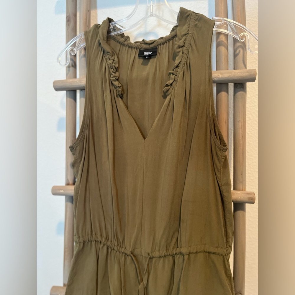 Mossimo Olive Green Sleeveless Drop Waist Top Size M